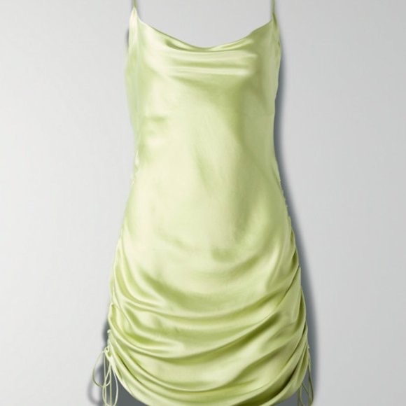 Aritzia Wilfred Only Ruched Slip Dress - Picture 2 of 10